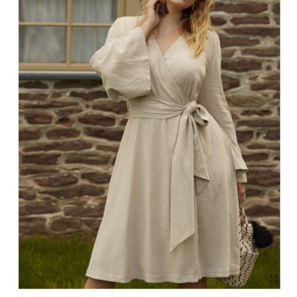 Eloquii Dresses & Skirts - Eloquii | NWOT | Oatmeal Tie Waist Dress